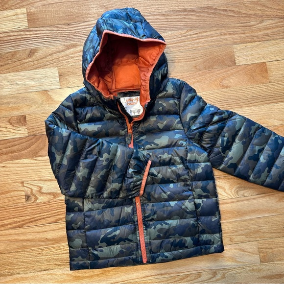 jumping beans Other - Boys Jumping Beans Camouflage Hooded Puffer Jacket Sz 5T EUC